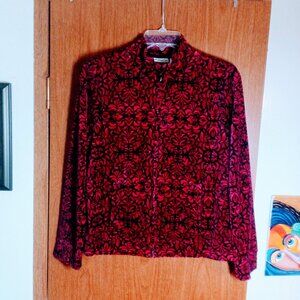 Kim Rodgers Petite Womens Long Sleeve Cozy Sweatshirt